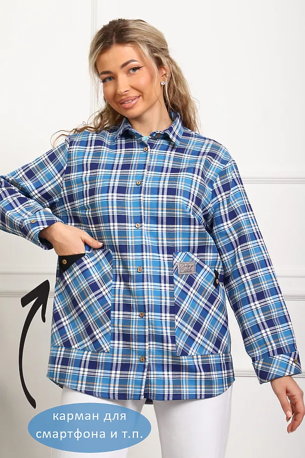 Рубашка 1094 НАТАЛИ, синий - фото 2