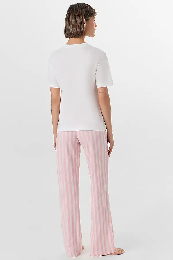 Пижама MARK FORMELLE, белый +розовая полоска - фото 2
