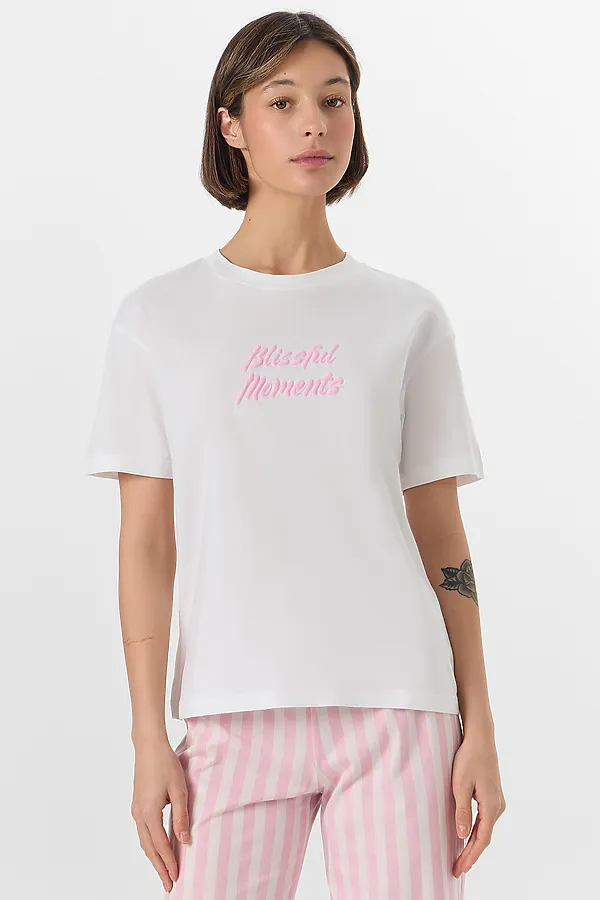 Пижама MARK FORMELLE, белый +розовая полоска - фото 2