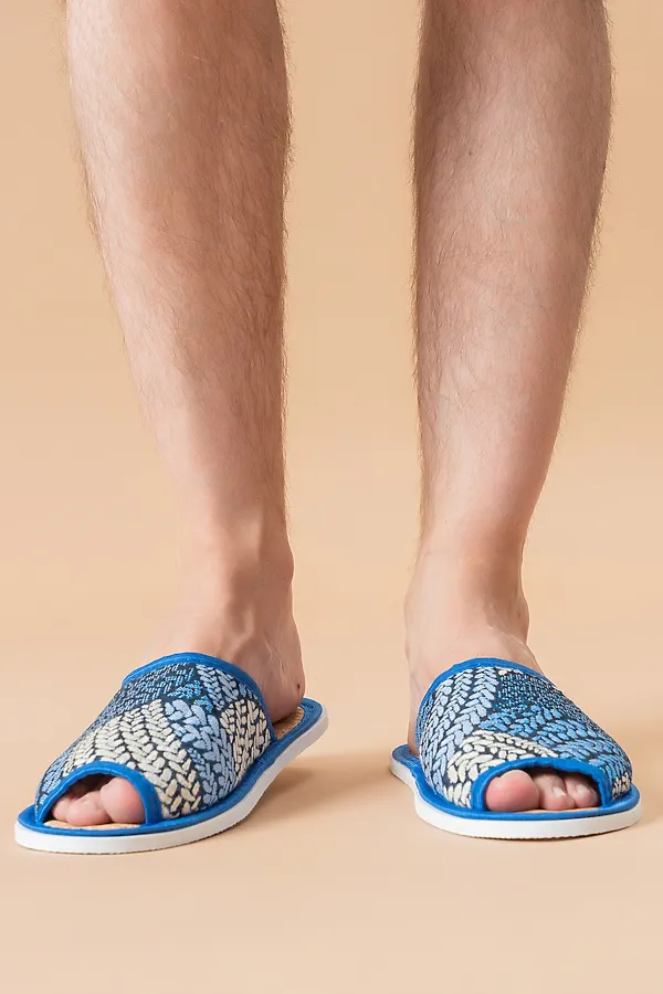 Тапки МШО(пр) НАТАЛИ, косички/синий - фото 2