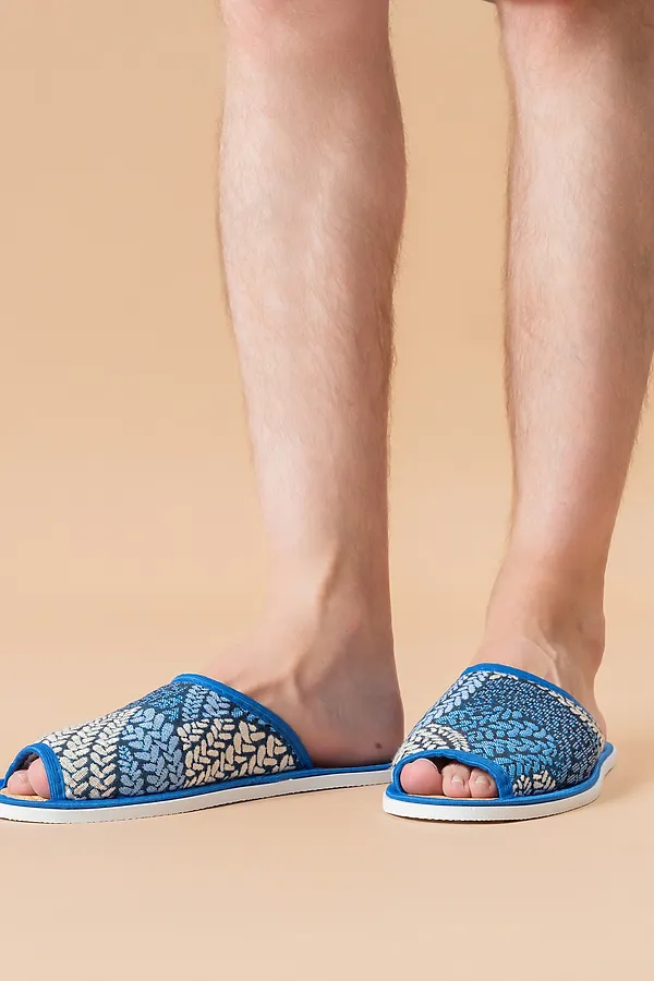 Тапки МШО(пр) НАТАЛИ, косички/синий - фото 2