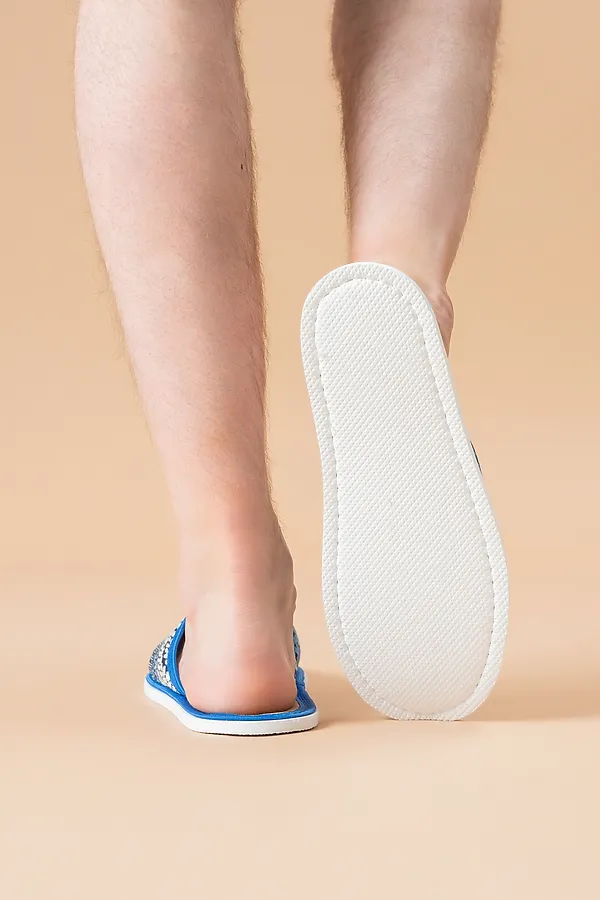 Тапки МШО(пр) НАТАЛИ, косички/синий - фото 2