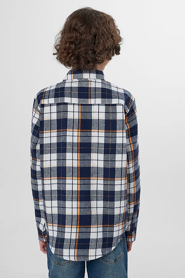Рубашка MARK FORMELLE, синя-оранжевая клетка - фото 2