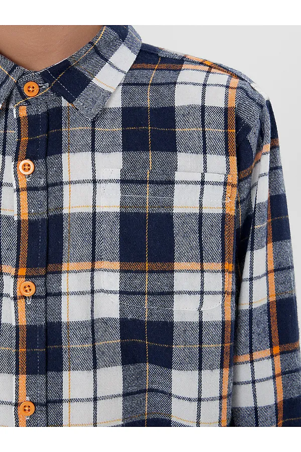 Рубашка MARK FORMELLE, синя-оранжевая клетка - фото 2