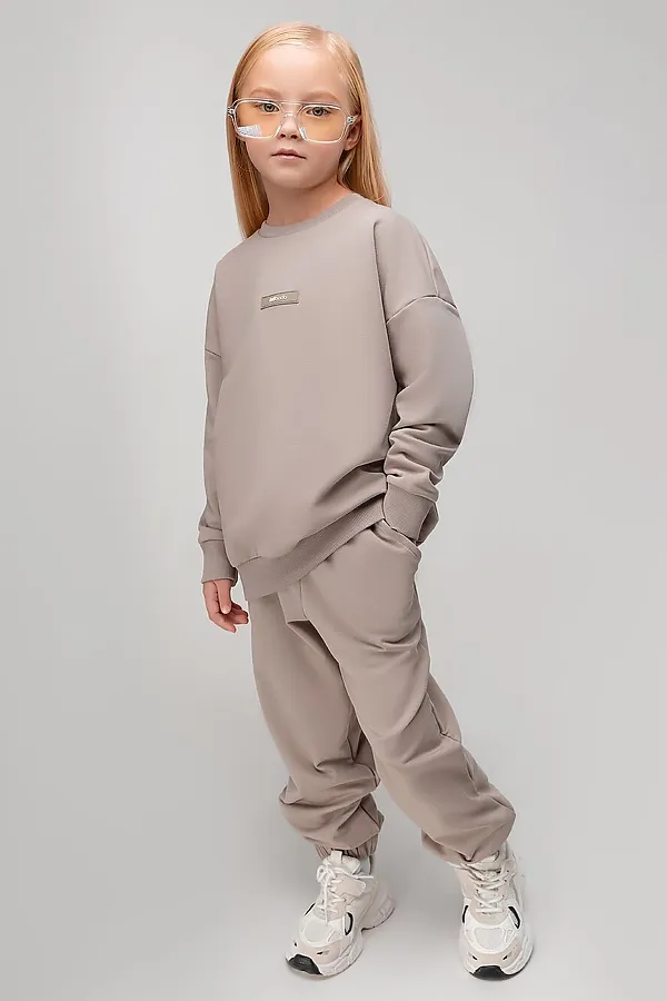 Костюм (Свитшот+Брюки) BODO, серо-бежевый - фото 2