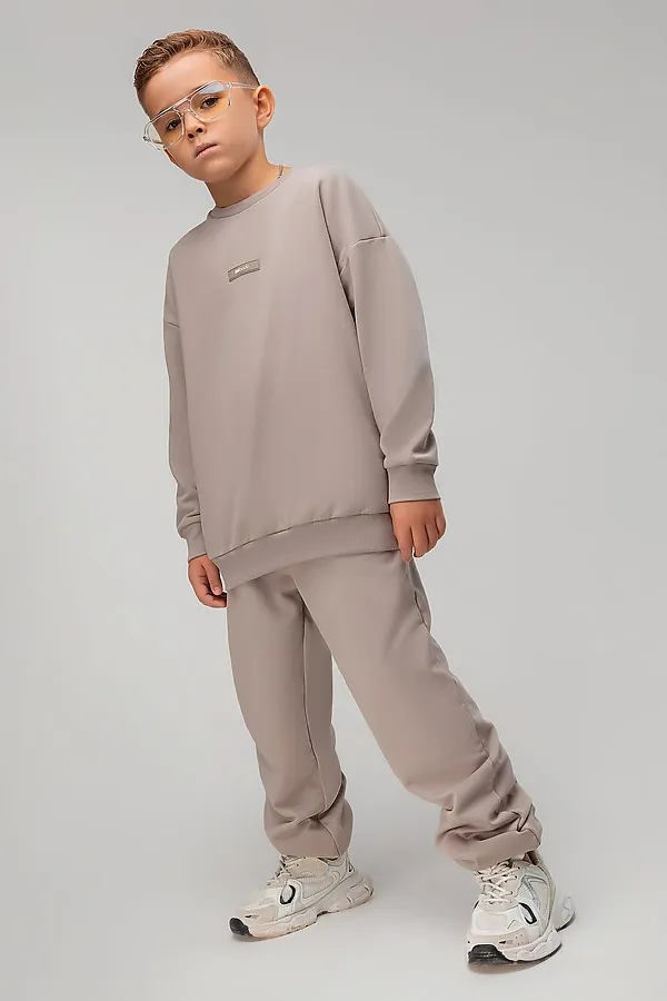Костюм (Свитшот+Брюки) BODO, серо-бежевый - фото 2