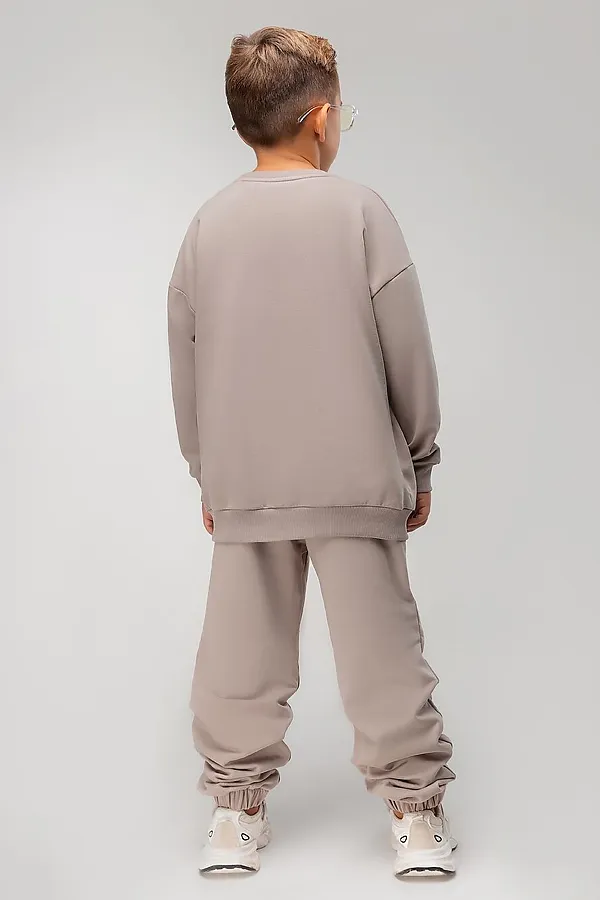Костюм (Свитшот+Брюки) BODO, серо-бежевый - фото 2