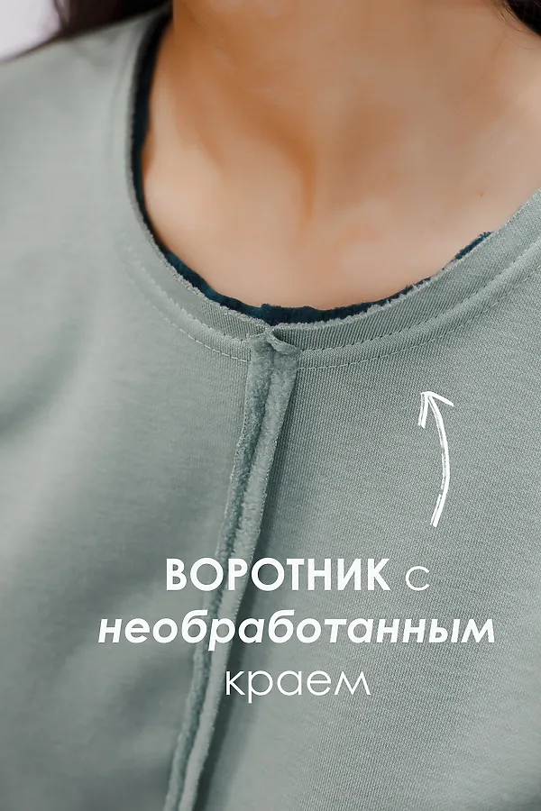 Толстовка с начесом НАТАЛИ, зеленый - фото 2