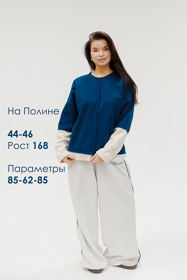 Толстовка с начесом НАТАЛИ, синий - фото 2