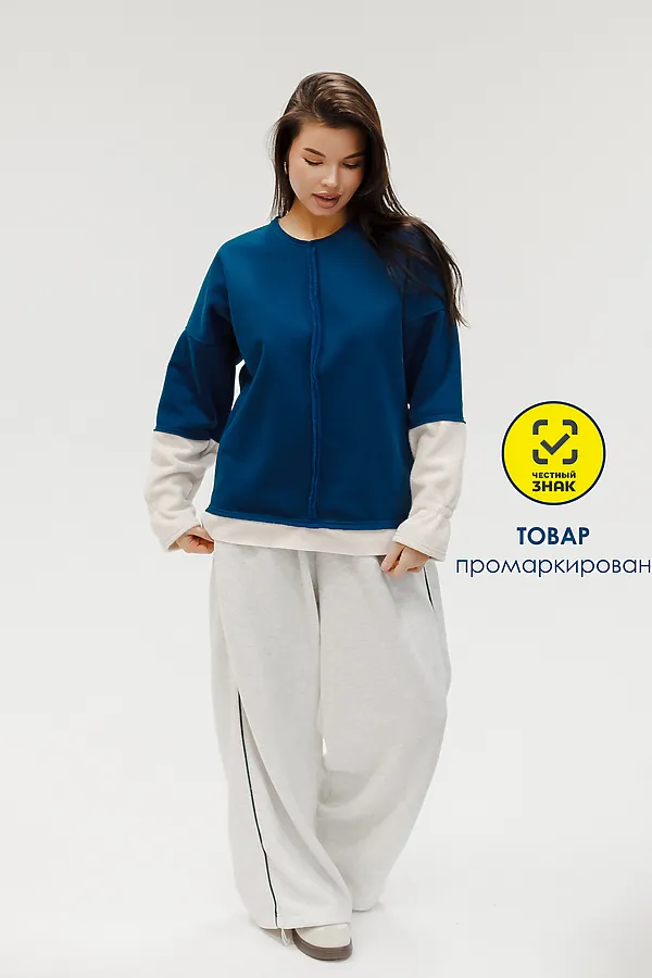 Толстовка с начесом НАТАЛИ, синий - фото 2