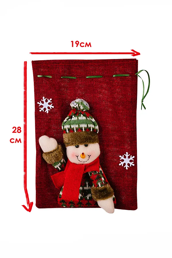 Мешок для подарка новогодний НАТАЛИ, красный - фото 2