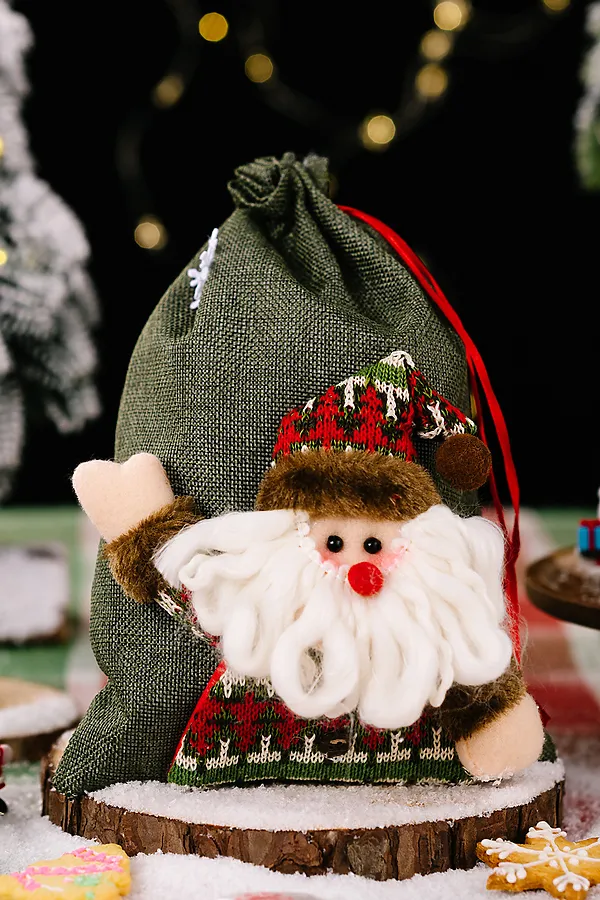 Мешок для подарка новогодний НАТАЛИ, зеленый - фото 2