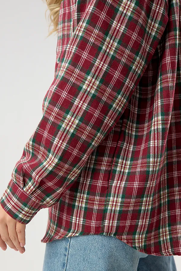 Рубашка в клетку НАТАЛИ, бордовый - фото 2