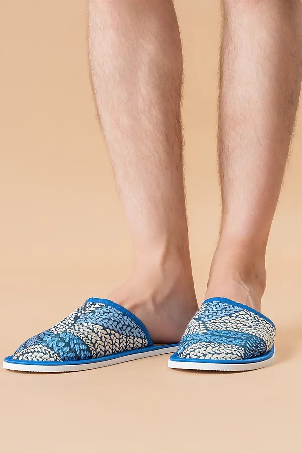 Тапки МТП(пр) НАТАЛИ, косички/синий - фото 2