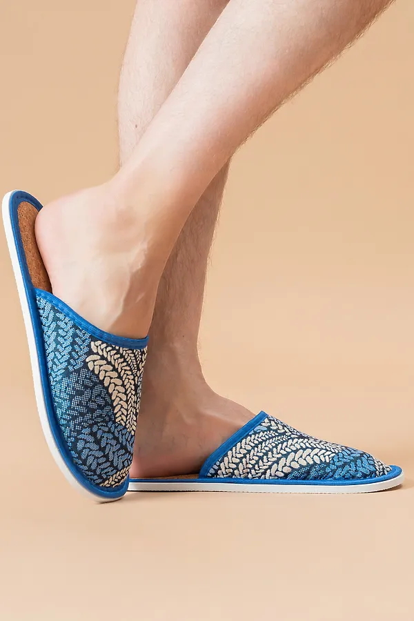 Тапки МТП(пр) НАТАЛИ, косички/синий - фото 2