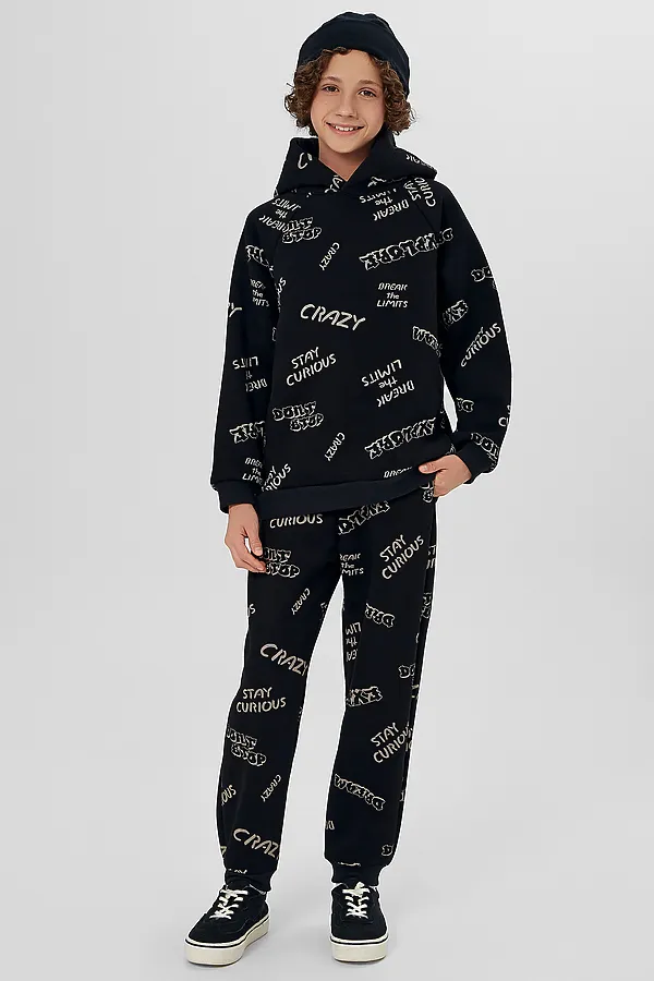 Комплект (Худи+Брюки) MARK FORMELLE, надписи на черном - фото 2