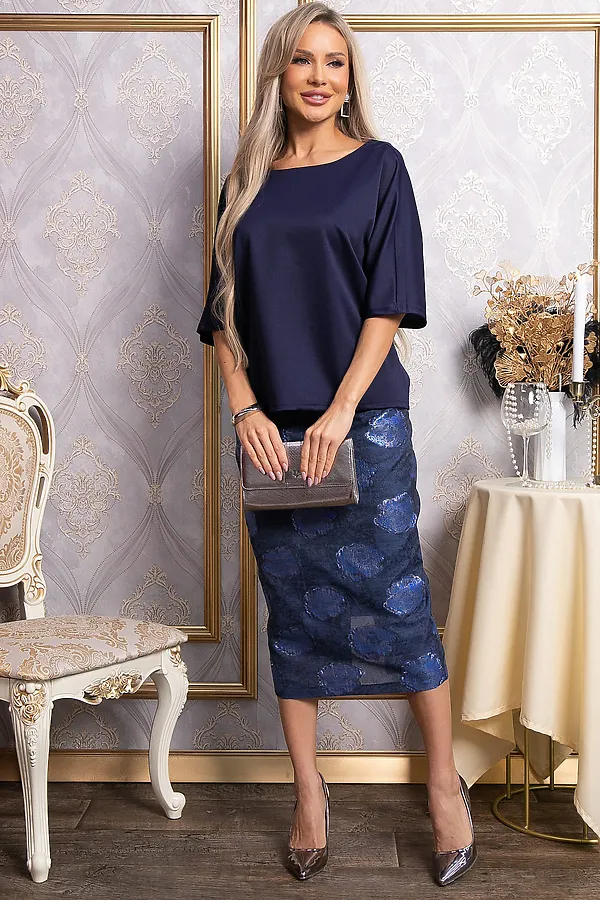 Блуза LADY TAIGA, синяя - фото 2