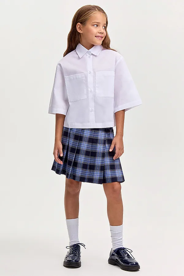 Юбка SMENA, сине-серая клетка - фото 2