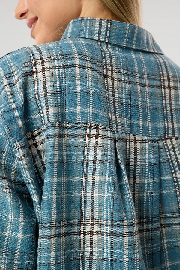 Рубашка в клетку НАТАЛИ, голубой - фото 2