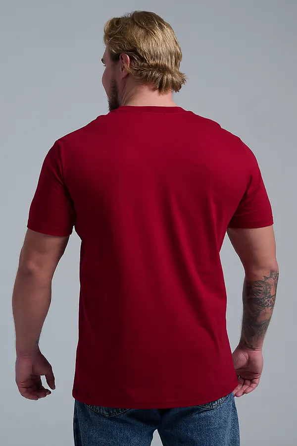 8581 футболка унисекс НАТАЛИ, бордо+д мороз с гитарой - фото 2