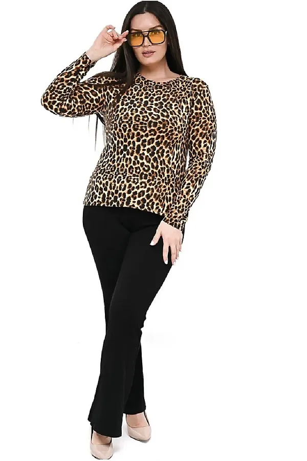 Лонгслив лонг_и НАТАЛИ, леопард - фото 2