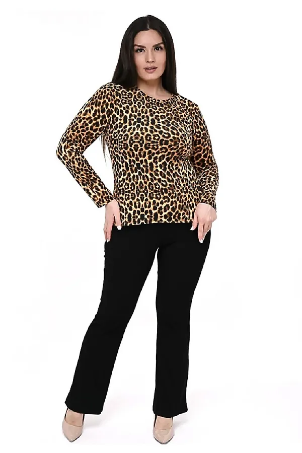 Лонгслив лонг_и НАТАЛИ, леопард - фото 2