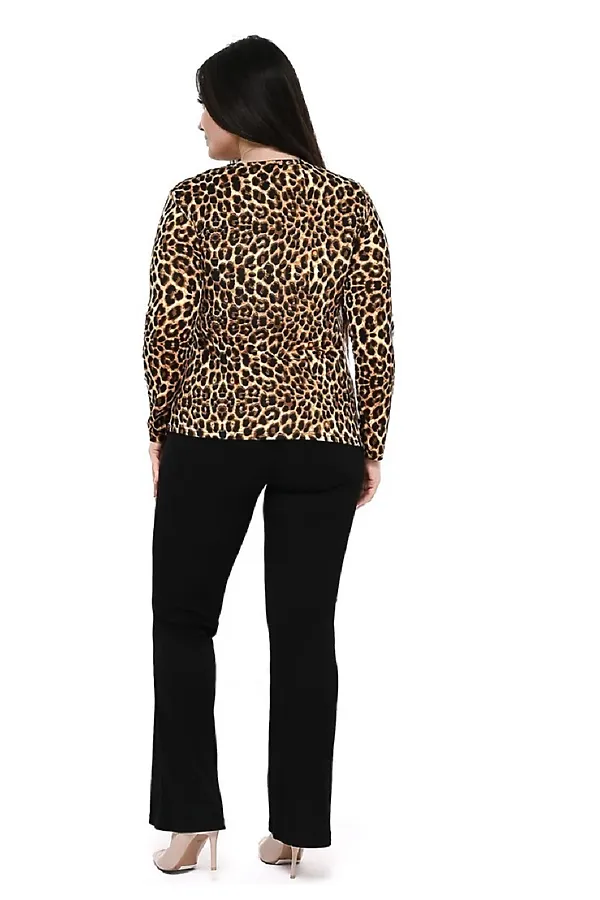 Лонгслив лонг_и НАТАЛИ, леопард - фото 2