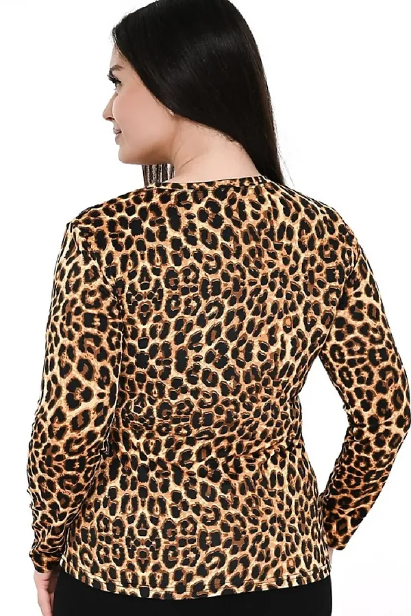 Лонгслив лонг_и НАТАЛИ, леопард - фото 2