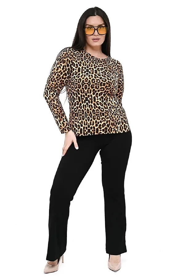 Лонгслив лонг_и НАТАЛИ, леопард - фото 2