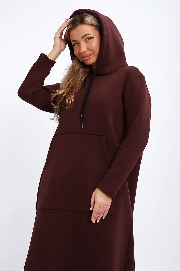 Толстовка-платье 5722 НАТАЛИ, темно-коричневый - фото 2