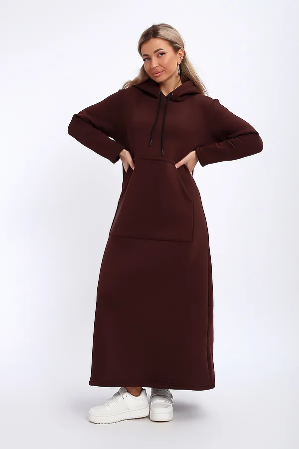 Толстовка-платье 5722 НАТАЛИ, темно-коричневый - фото 2