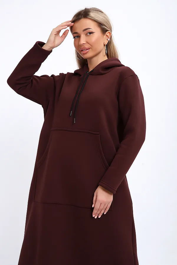 Толстовка-платье 5722 НАТАЛИ, темно-коричневый - фото 2