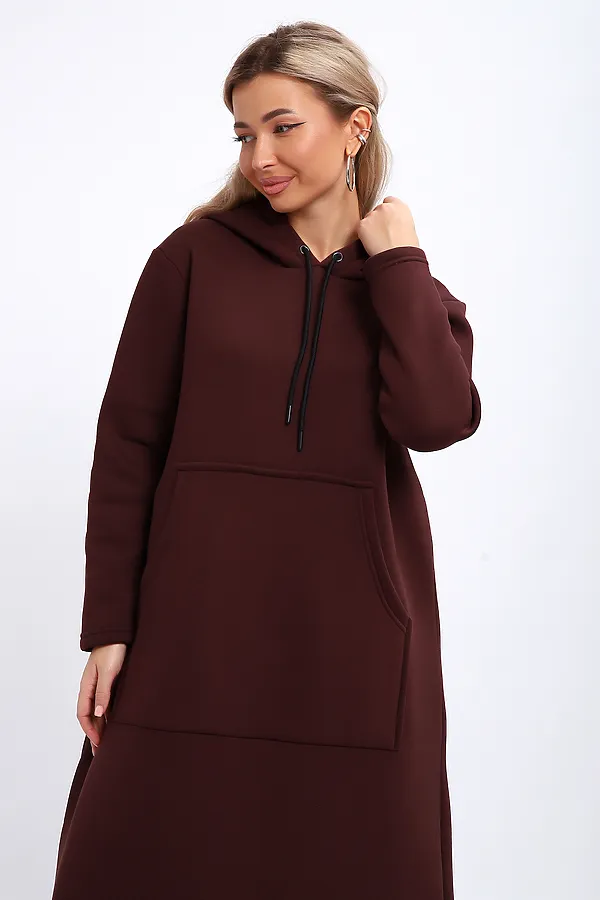 Толстовка-платье 5722 НАТАЛИ, темно-коричневый - фото 2