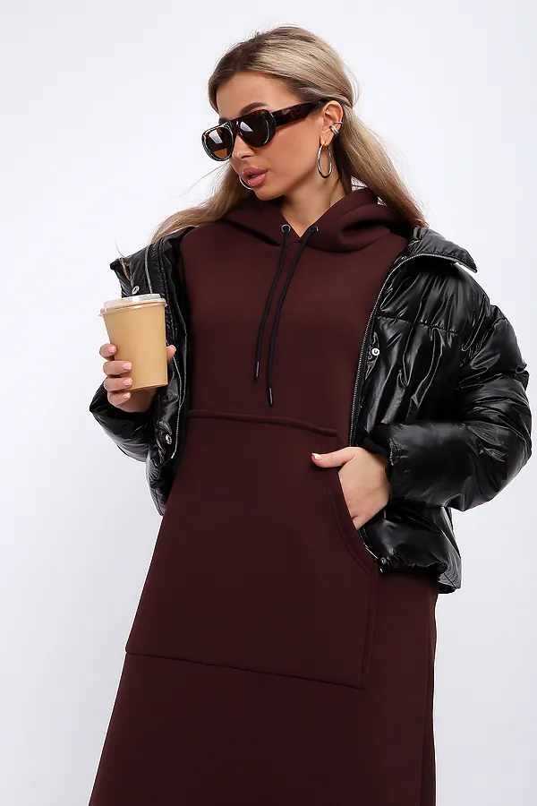 Толстовка-платье 5722 НАТАЛИ, темно-коричневый - фото 2