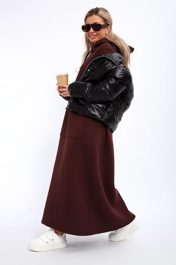 Толстовка-платье 5722 НАТАЛИ, темно-коричневый - фото 2