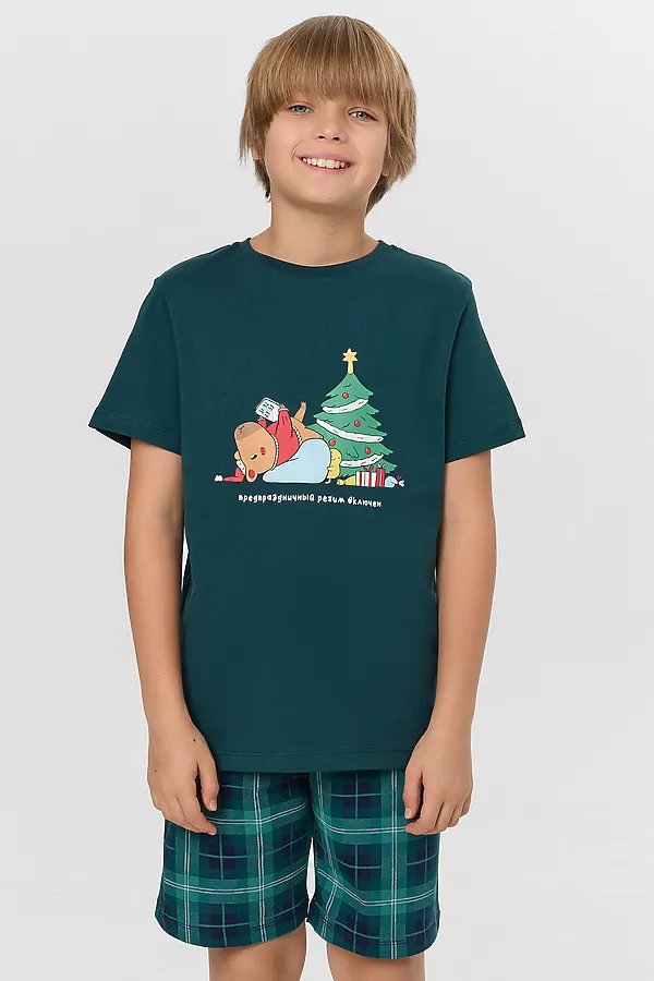 Пижама MARK FORMELLE, изумруд +сине -зеленая клетка - фото 2