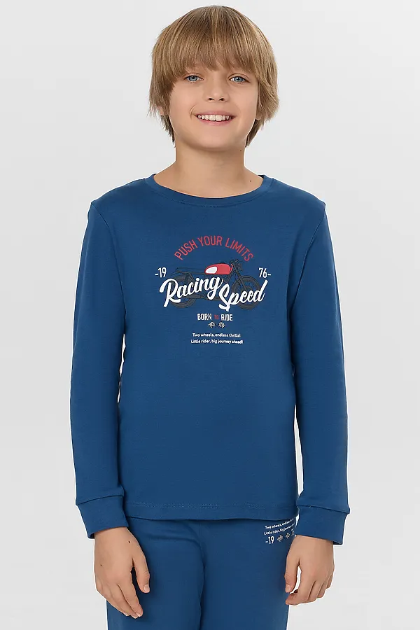 Пижама MARK FORMELLE, синий +печать2 - фото 2