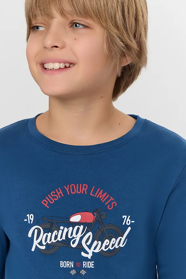 Пижама MARK FORMELLE, синий +печать2 - фото 2