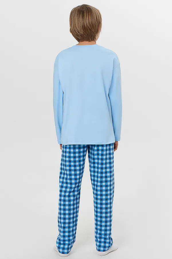 Пижама MARK FORMELLE, небо +сине -голубая клетка - фото 2