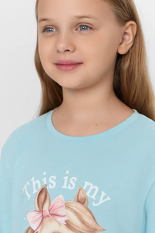 Пижама MARK FORMELLE, голубой +милые коники на голубом - фото 2