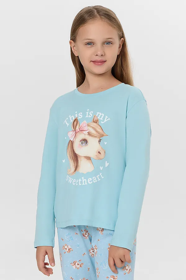 Пижама MARK FORMELLE, голубой +милые коники на голубом - фото 2