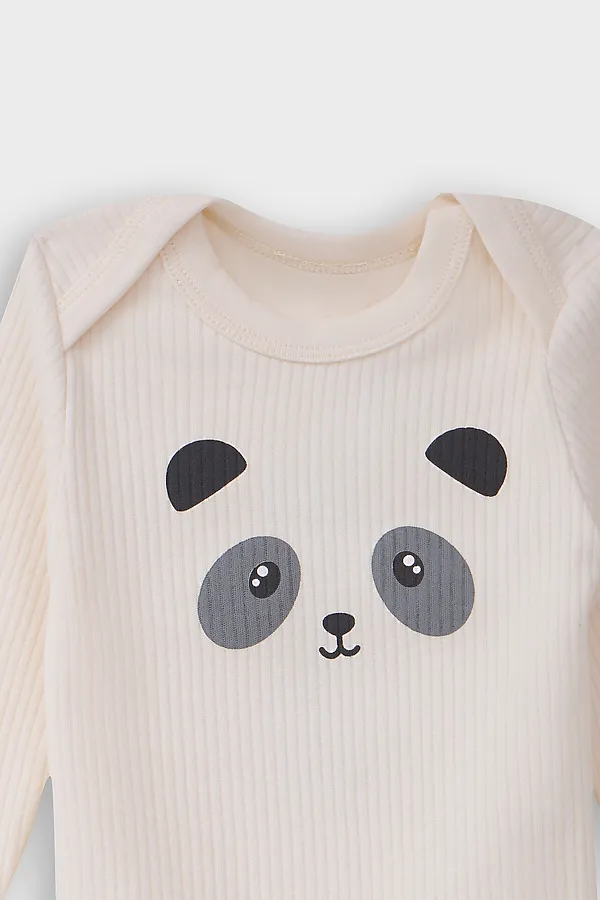 Комплект (Боди+Ползунки) MARK FORMELLE, молочный +панды на молочном - фото 2
