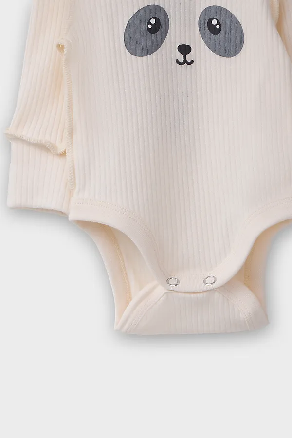 Комплект (Боди+Ползунки) MARK FORMELLE, молочный +панды на молочном - фото 2