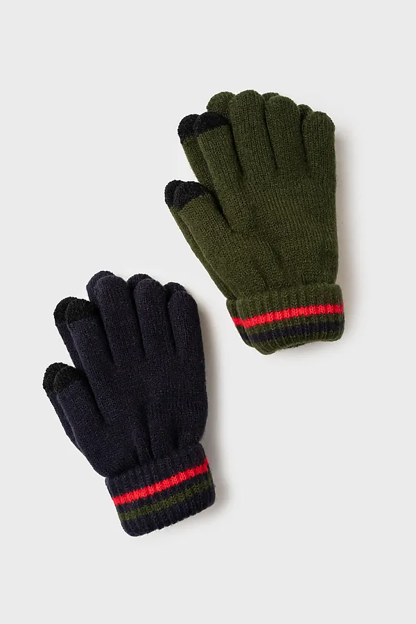 Перчатки PLAYTODAY, тёмно-синий,хаки - фото 2