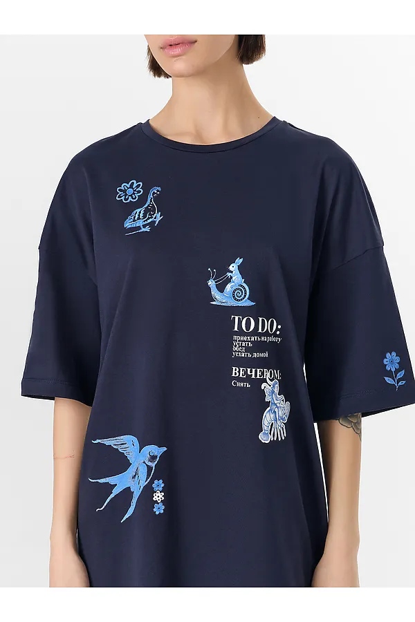 Туника MARK FORMELLE, т.синий +печать - фото 2