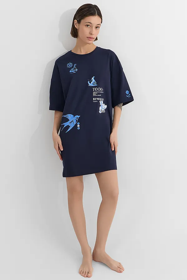 Туника MARK FORMELLE, т.синий +печать - фото 2