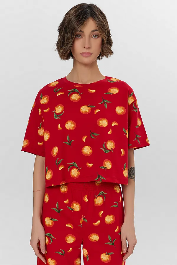 Пижама MARK FORMELLE, мандарины на красном - фото 2