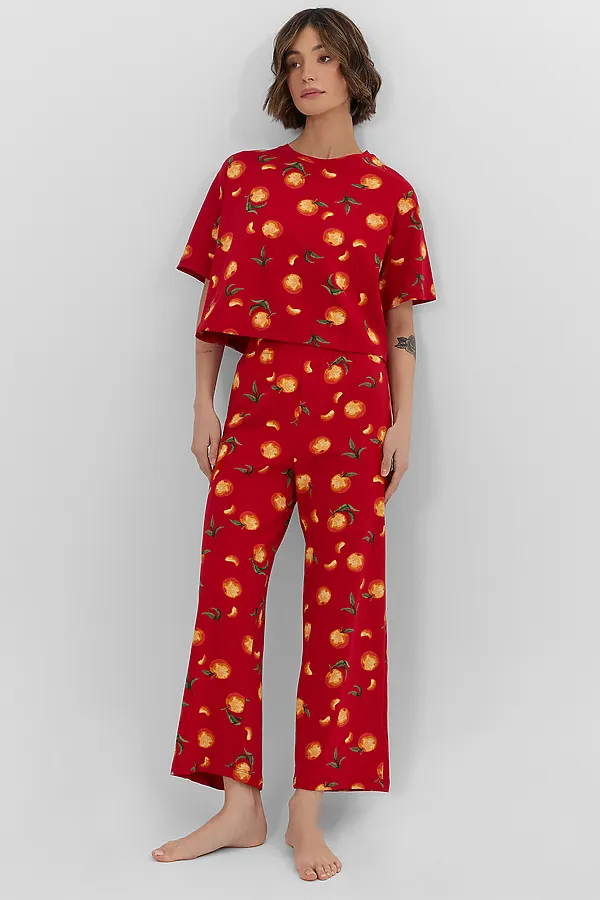 Пижама MARK FORMELLE, мандарины на красном - фото 2
