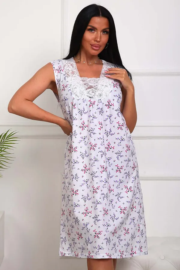 Сорочка 29530 НАТАЛИ, синие цветы - фото 2