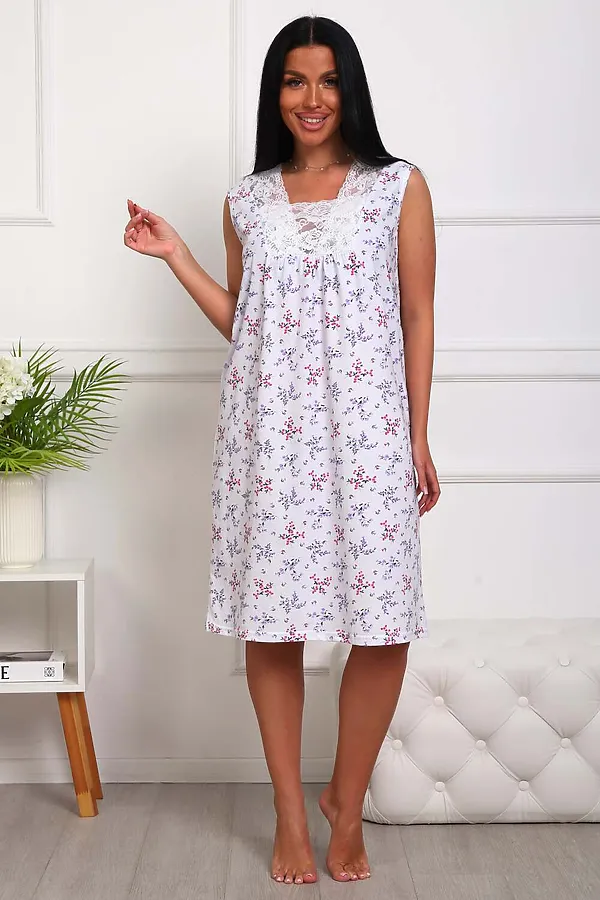 Сорочка 29530 НАТАЛИ, синие цветы - фото 2